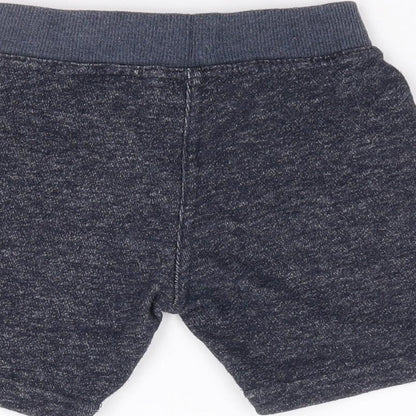 Mini Rebel Boys Blue  Cotton Cropped Trousers Size 12-18 Months  Drawstring