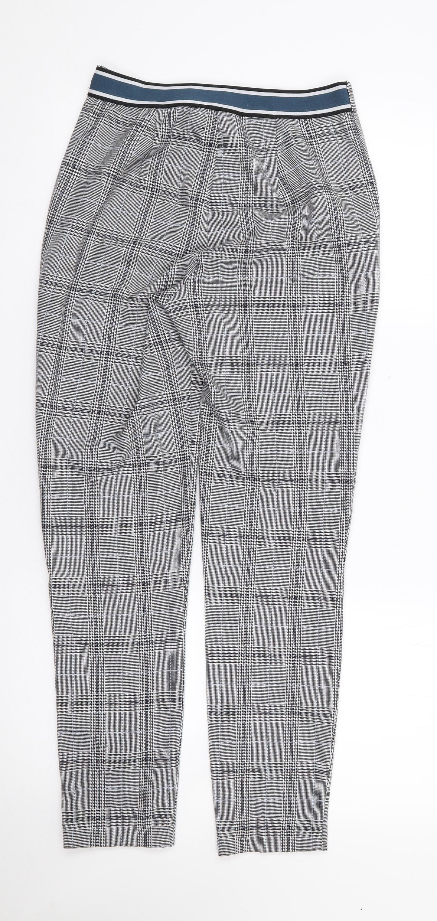 RESERVED Womens Black Plaid Polyester Trousers  Size 6 L26 in Regular Zip