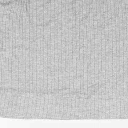 Primark Womens Grey  Viscose Jersey T-Shirt Size S High Neck - Ribbed