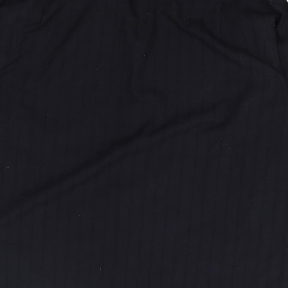 Thomas Nash Mens Black  Polyester  Button-Up Size 41 Collared Button