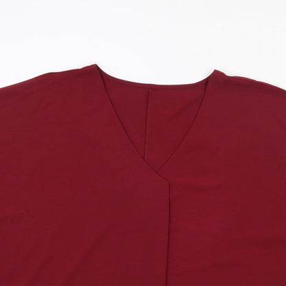 SheIn Womens Red  Polyester Jersey Blouse Size L V-Neck