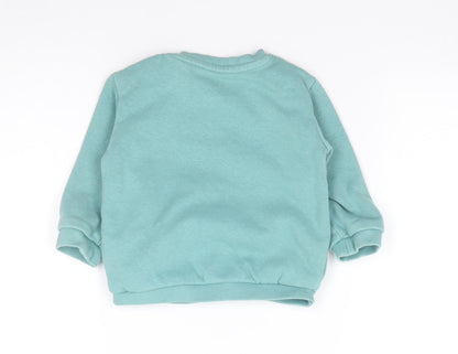 Marks and Spencer Boys Green  Cotton Pullover Jumper Size 9-12 Months  Pullover - Brother