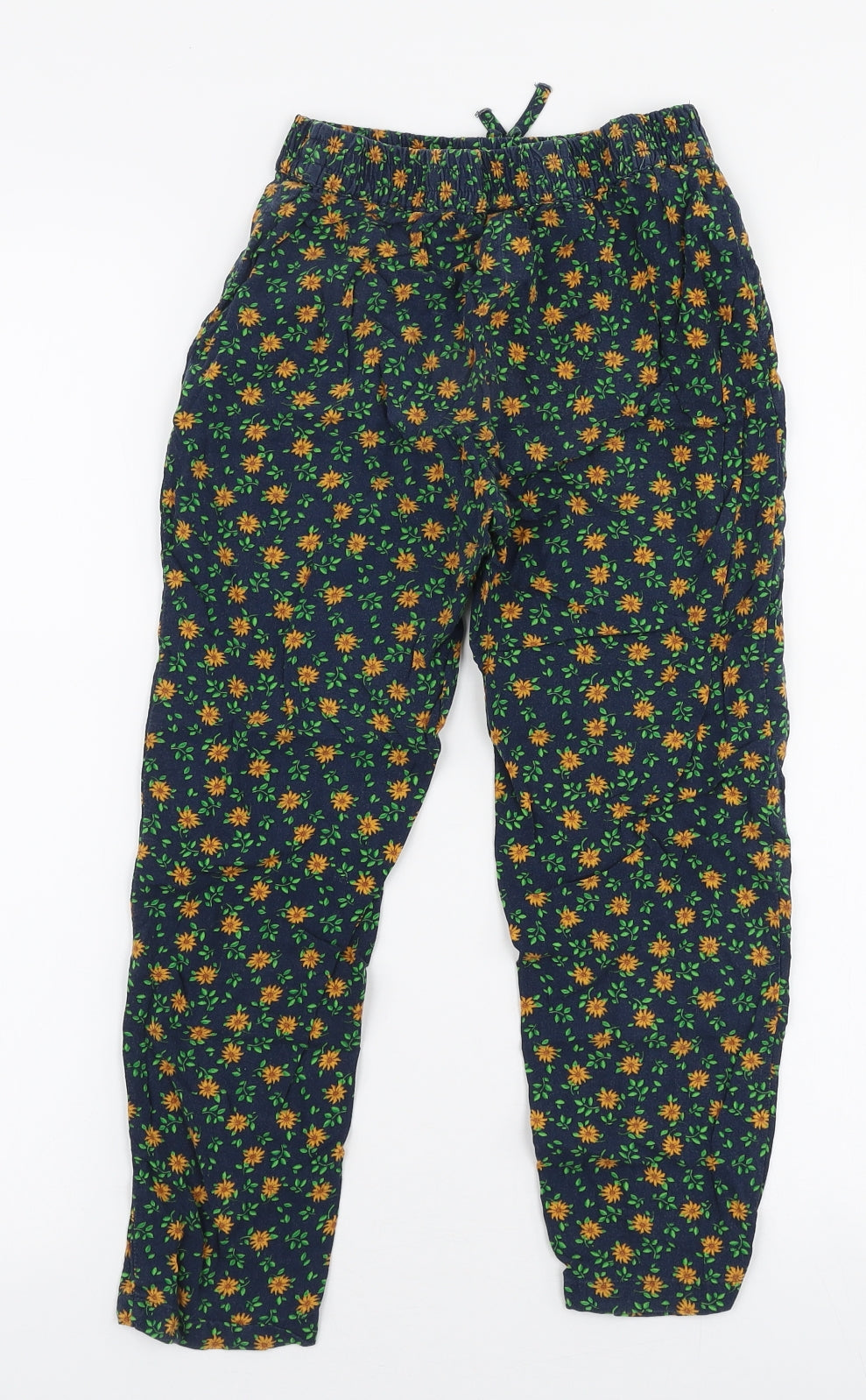 NEXT Girls Multicoloured Floral Viscose Jogger Trousers Size 9 Months  Slim Drawstring