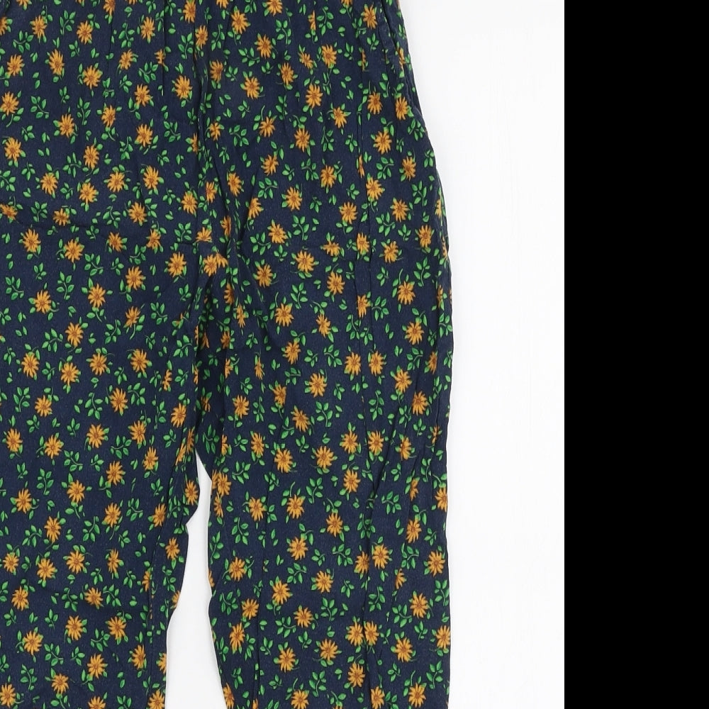 NEXT Girls Multicoloured Floral Viscose Jogger Trousers Size 9 Months  Slim Drawstring