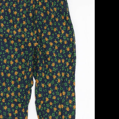 NEXT Girls Multicoloured Floral Viscose Jogger Trousers Size 9 Months  Slim Drawstring