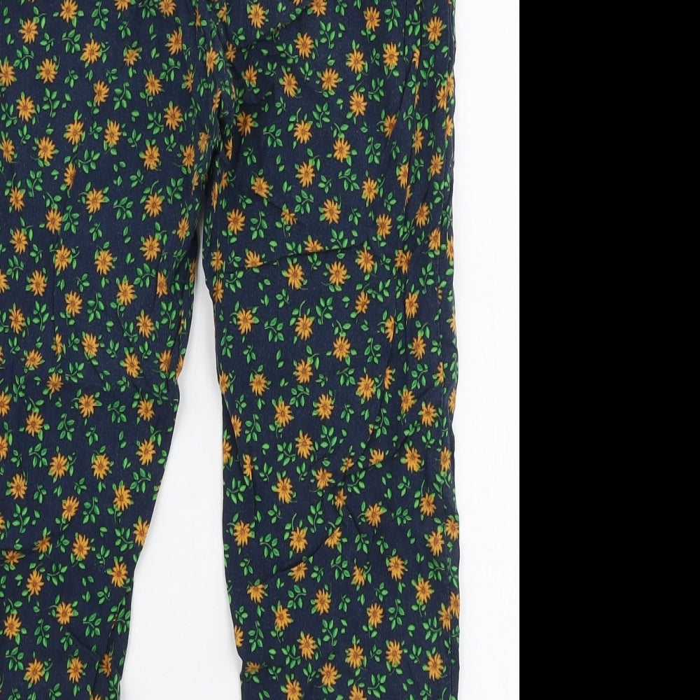 NEXT Girls Multicoloured Floral Viscose Jogger Trousers Size 9 Months  Slim Drawstring
