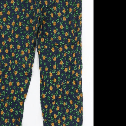 NEXT Girls Multicoloured Floral Viscose Jogger Trousers Size 9 Months  Slim Drawstring