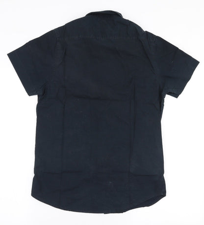 Industrialize Mens Blue  Polyester  Polo Size S Collared Button