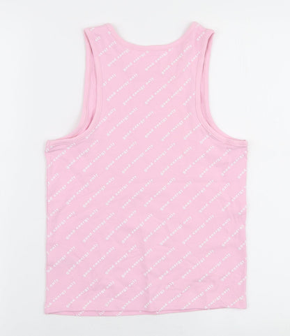 George Girls Pink  Cotton Jersey Tank Size 13-14 Years Round Neck Pullover - Good energy only