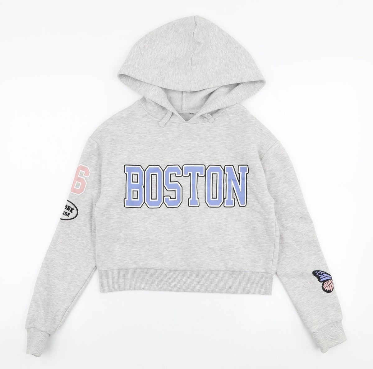 Preworn Womens Grey  Polyester Pullover Hoodie Size XS  Pullover - Boston