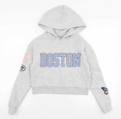 Preworn Womens Grey  Polyester Pullover Hoodie Size XS  Pullover - Boston