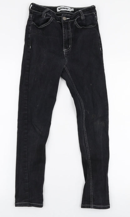 Womens UK Size 6 The Rockin Rev Slim Fit Skinny Black Jeans