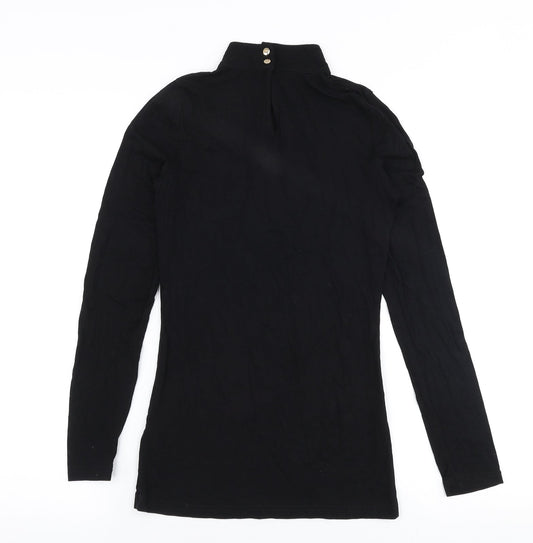 Womens UK Size XS Oasis Black Jersey T-Shirt