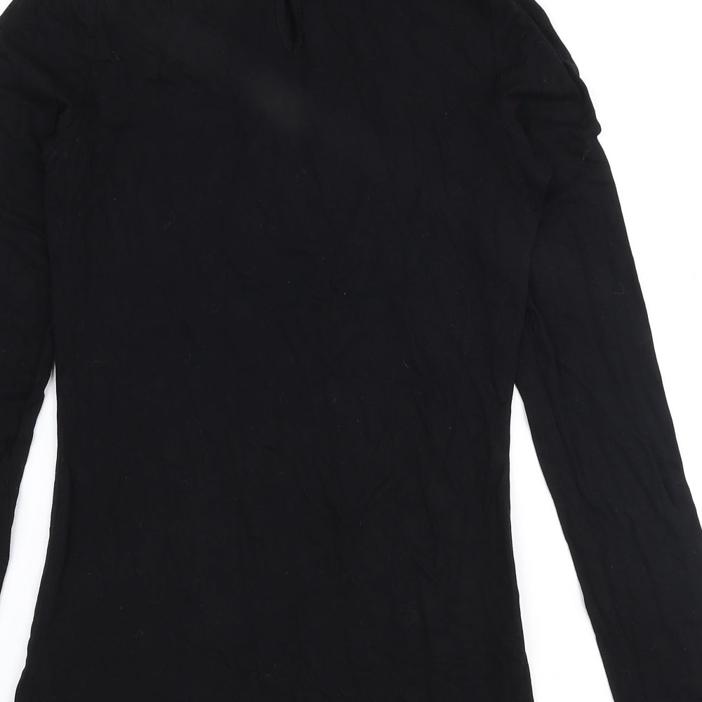 Womens UK Size XS Oasis Black Jersey T-Shirt