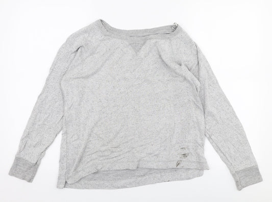 John Lewis Womens Grey Round Neck  Viscose Pullover Jumper Size 14