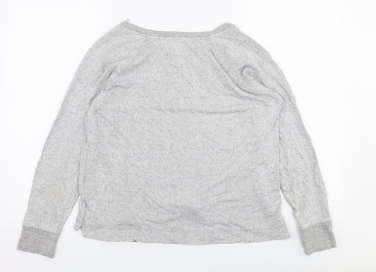 John Lewis Womens Grey Round Neck  Viscose Pullover Jumper Size 14