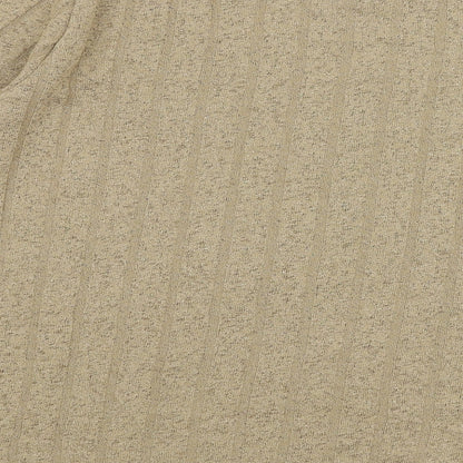 Marks and Spencer Womens Beige Round Neck  Polyester Pullover Jumper Size 20