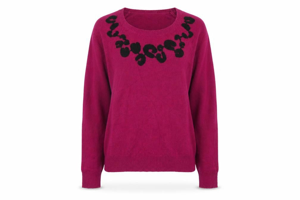 Jo Y Jo Womens Purple Round Neck  Polyester Pullover Jumper Size XS