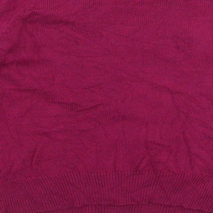 Jo Y Jo Womens Purple Round Neck  Polyester Pullover Jumper Size XS