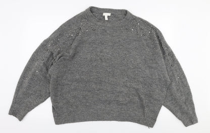 Womens UK Size M H&M Grey Pullover Jumper