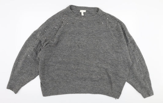Womens UK Size M H&M Grey Pullover Jumper