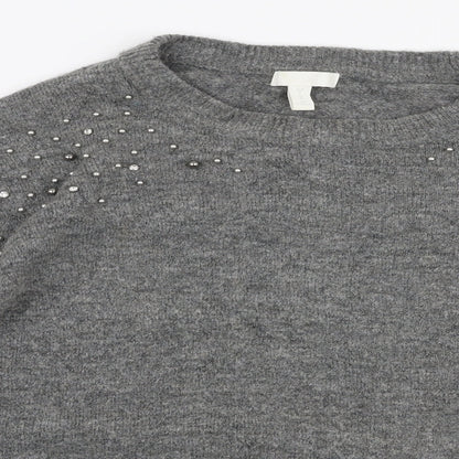 Womens UK Size M H&M Grey Pullover Jumper