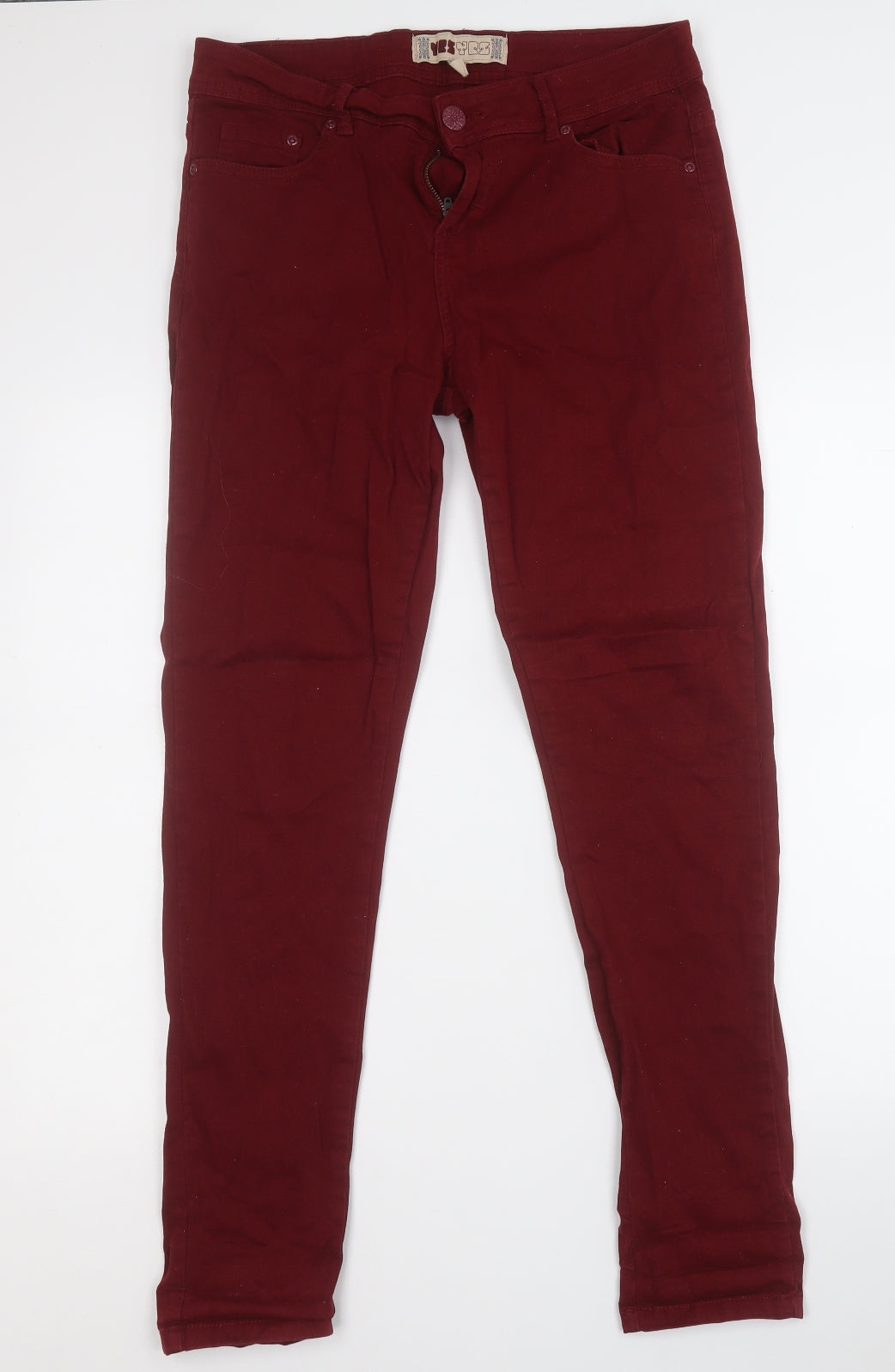 Womens UK Size 14 yesyes Regular Fit Straight Red Jeans