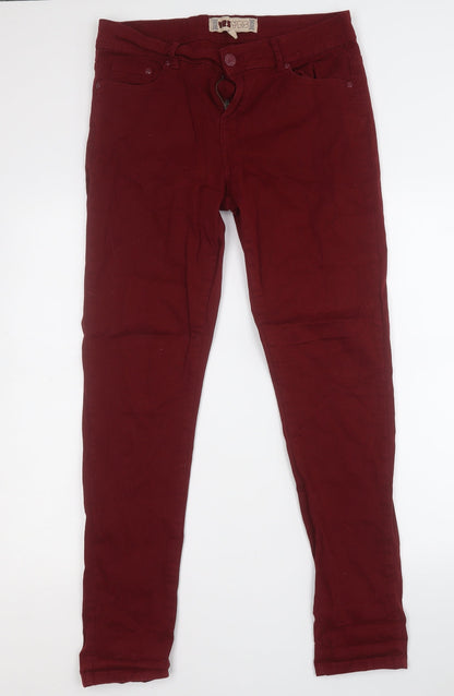 Womens UK Size 14 yesyes Regular Fit Straight Red Jeans