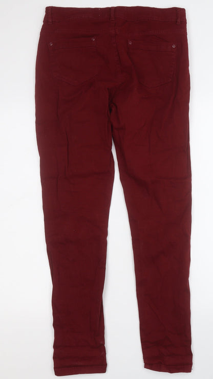 Womens UK Size 14 yesyes Regular Fit Straight Red Jeans