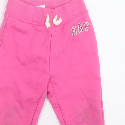 Gap Girls Pink  Cotton Jogger Trousers Size 2 Years  Regular