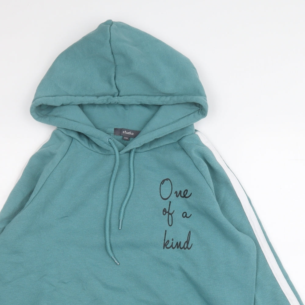 Studio Womens Green  Polyester Pullover Hoodie Size 8   - One of a kind