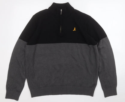 Brave Soul Mens Grey Mock Neck  Acrylic Pullover Jumper Size XL