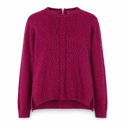 Marks & Spencer Womens Purple Round Neck  Cotton Pullover Jumper Size 16