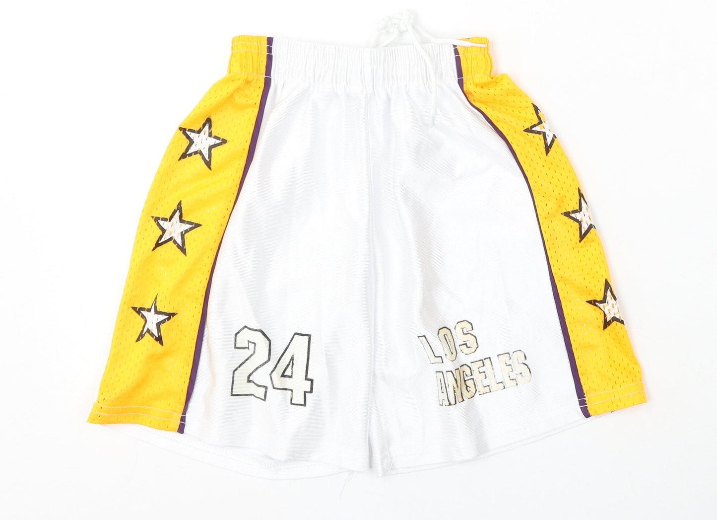 Preworn Boys White  Polyester Cargo Shorts Size 6 Years  Regular Tie - basketball