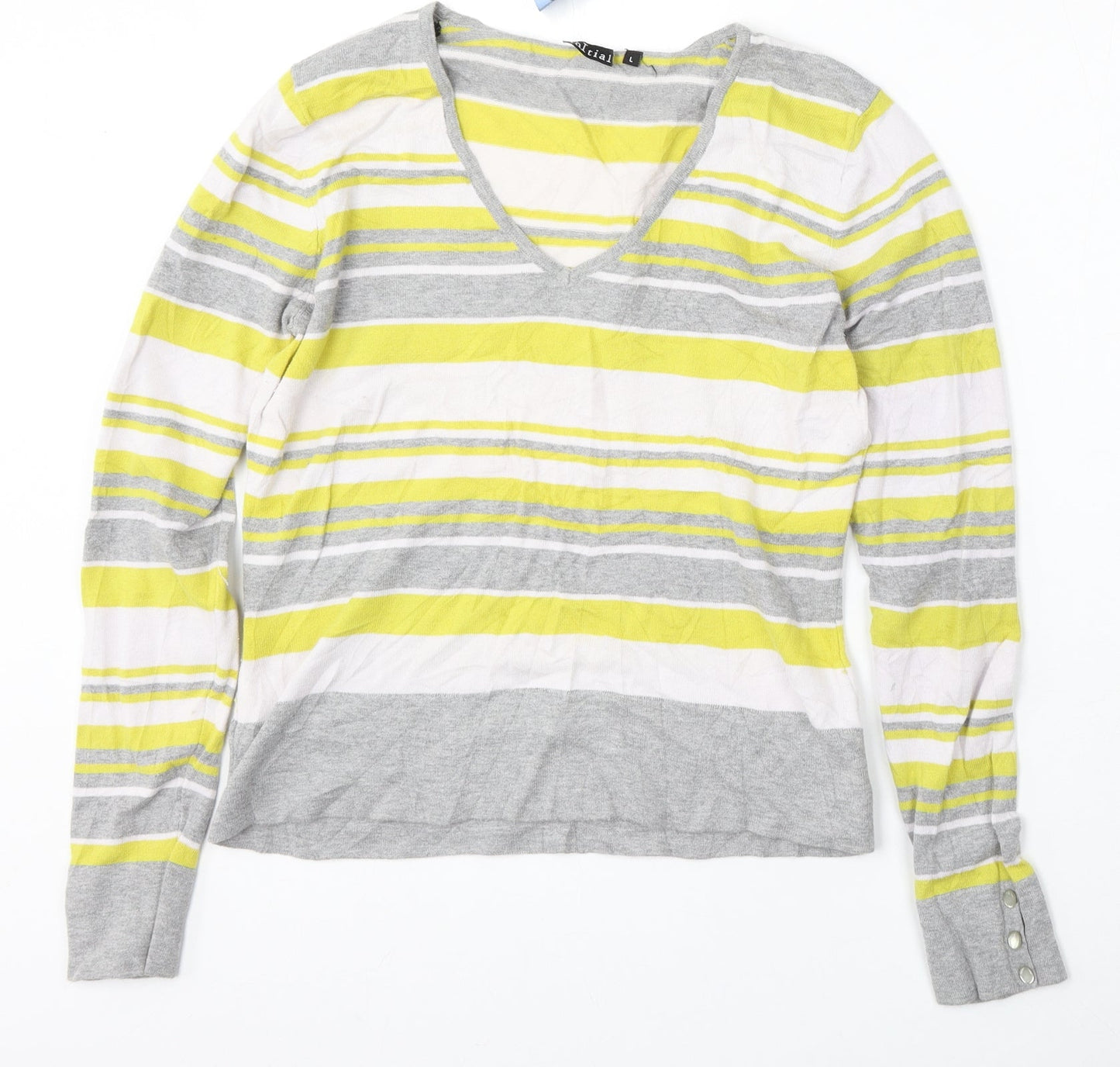 Womens UK Size L iNITIAL Multicoloured Pullover Jumper