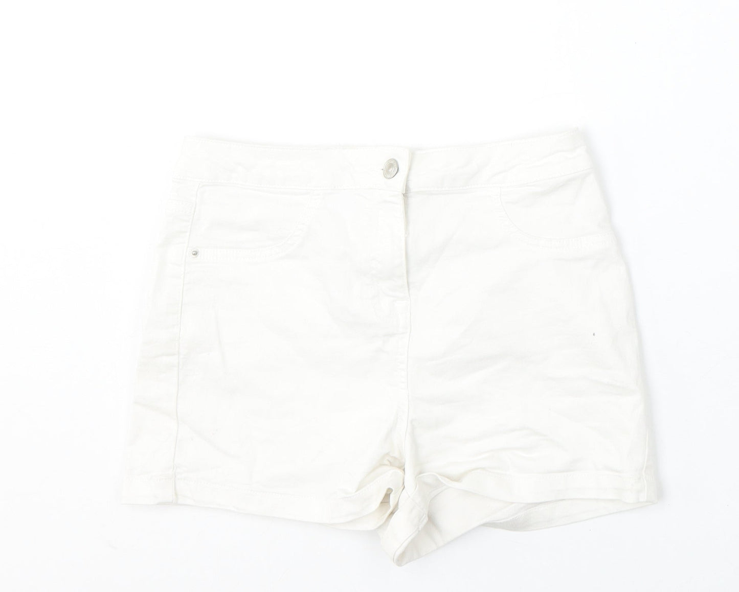 Papaya Womens White  Cotton Bermuda Shorts Size 10 L3 in Regular