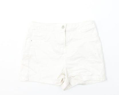 Papaya Womens White  Cotton Bermuda Shorts Size 10 L3 in Regular