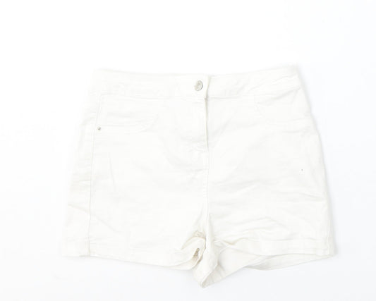 Papaya Womens White  Cotton Bermuda Shorts Size 10 L3 in Regular
