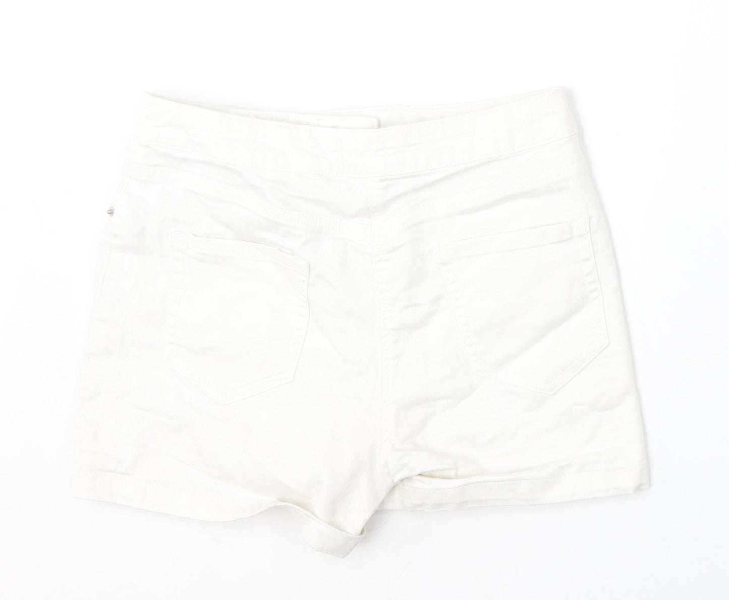 Papaya Womens White  Cotton Bermuda Shorts Size 10 L3 in Regular
