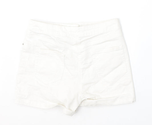 Papaya Womens White  Cotton Bermuda Shorts Size 10 L3 in Regular