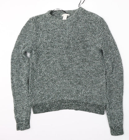 Womens UK Size M H&M Green Pullover Jumper
