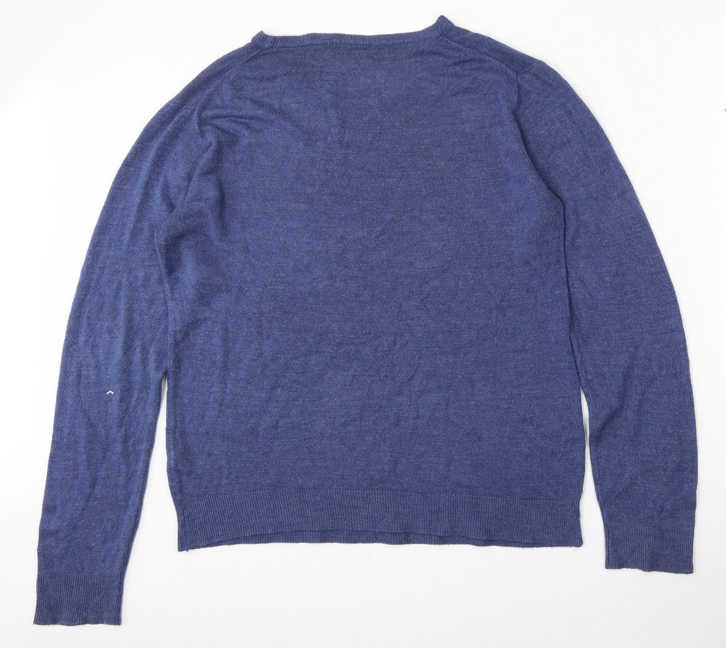 Cedar Wood State Mens Blue Round Neck  Acrylic Pullover Jumper Size XL