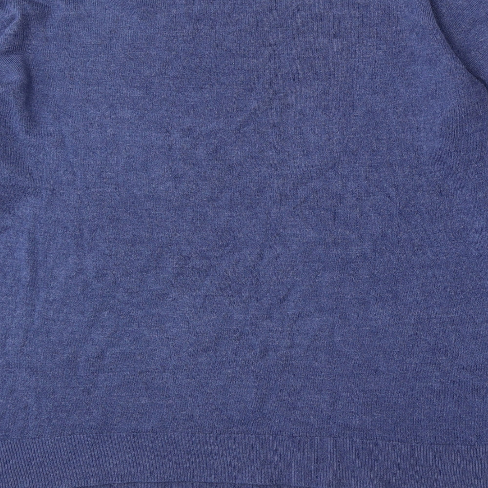 Cedar Wood State Mens Blue Round Neck  Acrylic Pullover Jumper Size XL