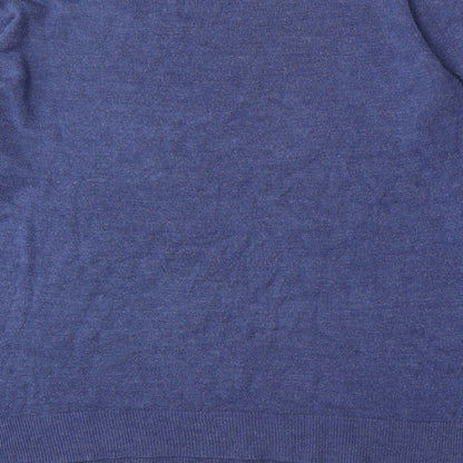 Cedar Wood State Mens Blue Round Neck  Acrylic Pullover Jumper Size XL