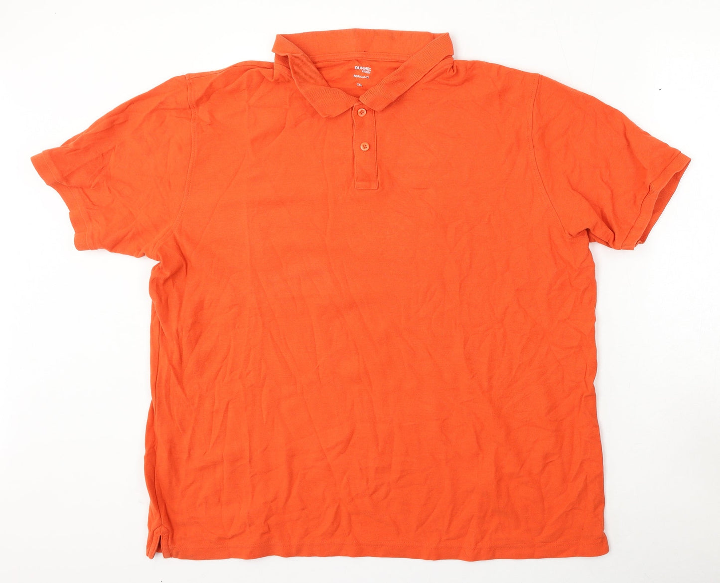 Dunnes Mens Orange  Cotton  Polo Size 2XL Collared