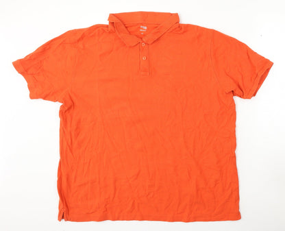 Dunnes Mens Orange  Cotton  Polo Size 2XL Collared