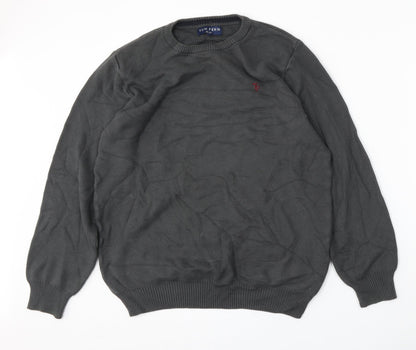 Tom Penn Mens Grey Round Neck  Polyester Pullover Jumper Size XL   - Slim fit