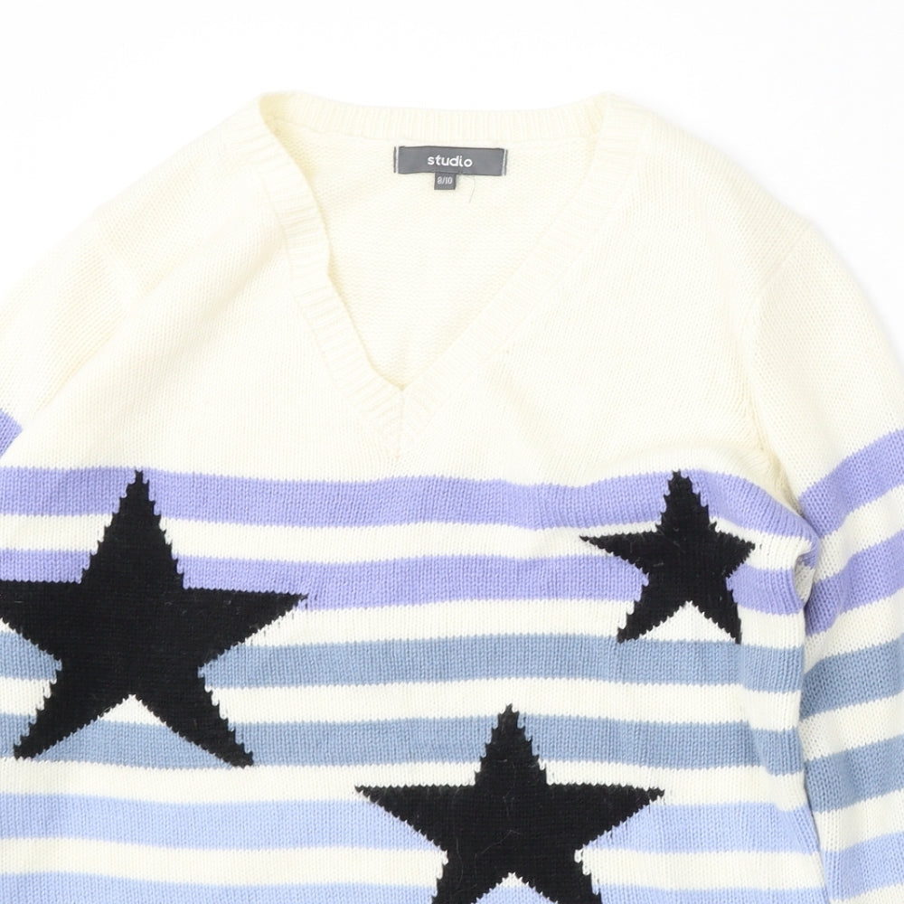 Womens UK Size 8 Studio Ivory Pullover Jumper