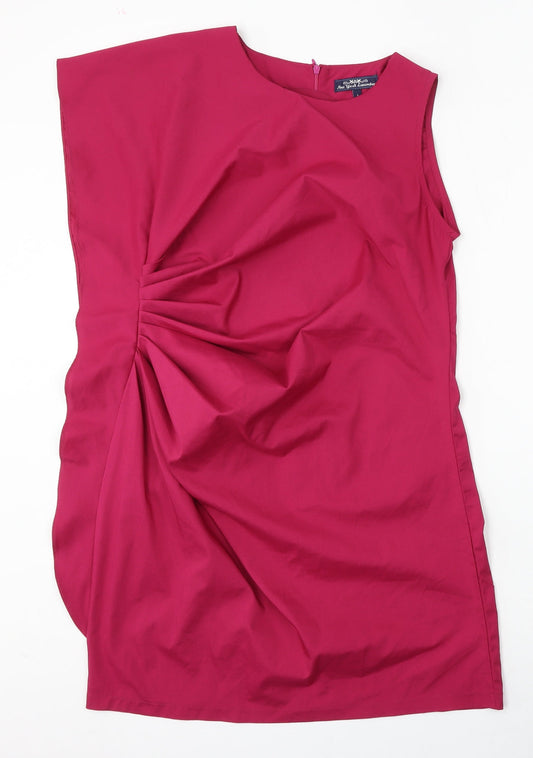 New York Laundry Womens Pink  Cotton Shift  Size L  Round Neck