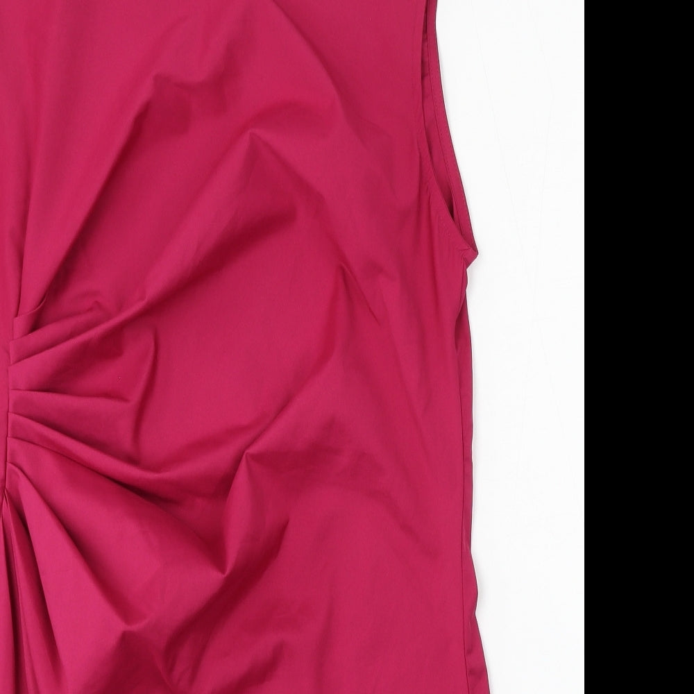 New York Laundry Womens Pink  Cotton Shift  Size L  Round Neck